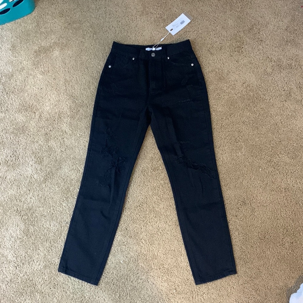 NWT Ripped straight leg jeans